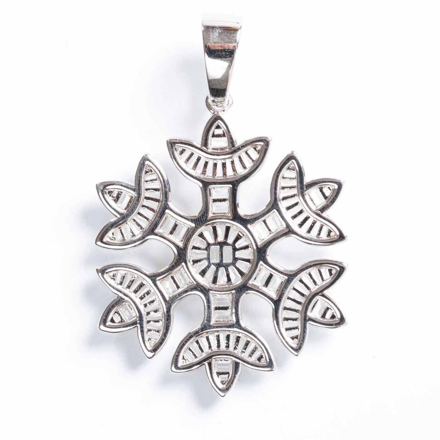 Tyresse Iced Snowflake Pendant - White Gold